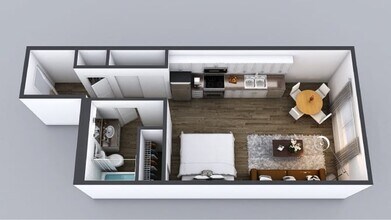 U1 Studio One Bedroom 1-435 floor plan